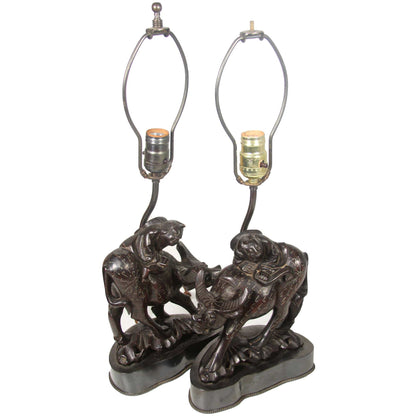 Water Buffalo Lamps - Set of 2