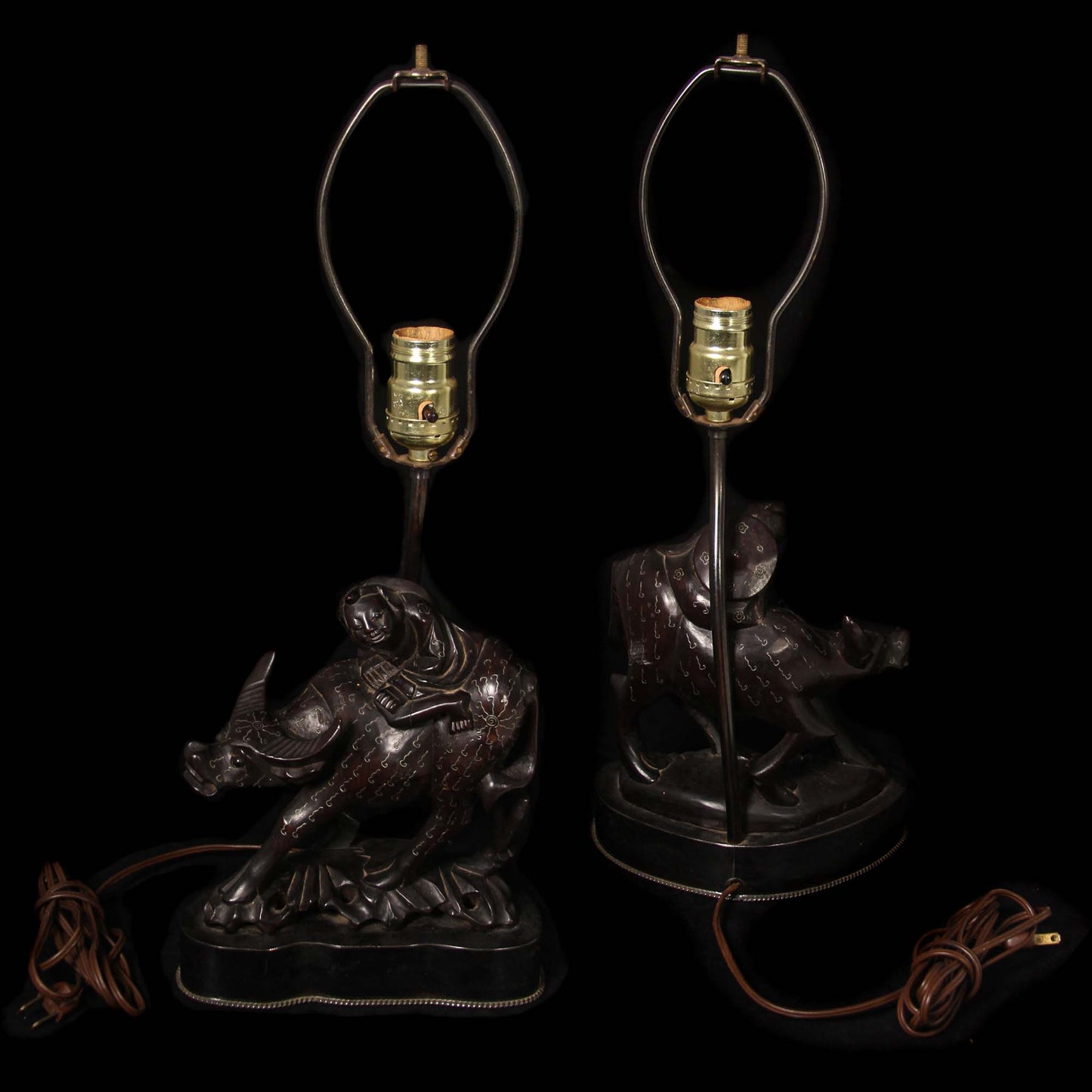 Water Buffalo Lamps - Set of 2