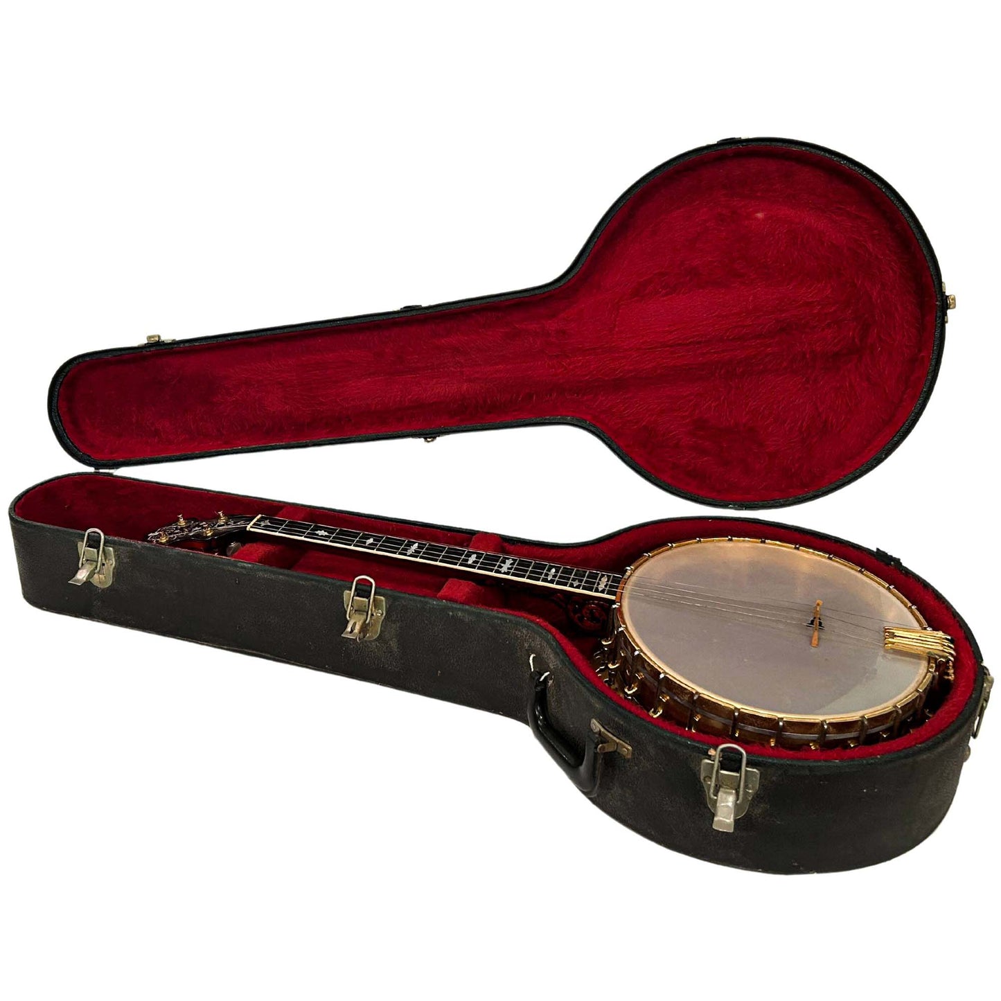 Bacon & Day Silver Bell Banjo Case Open 