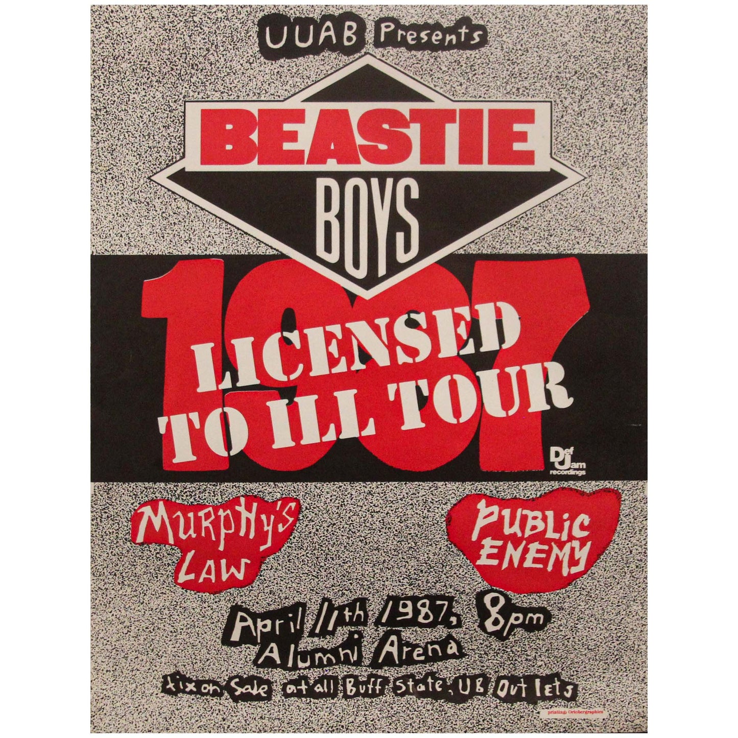 Beastie Boys 1987 - License to Ill Tour Poster Zoom Out View