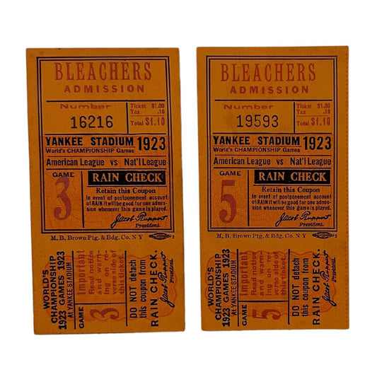 Pair of 1923 World Series Tickets & 1920's Sports Journal