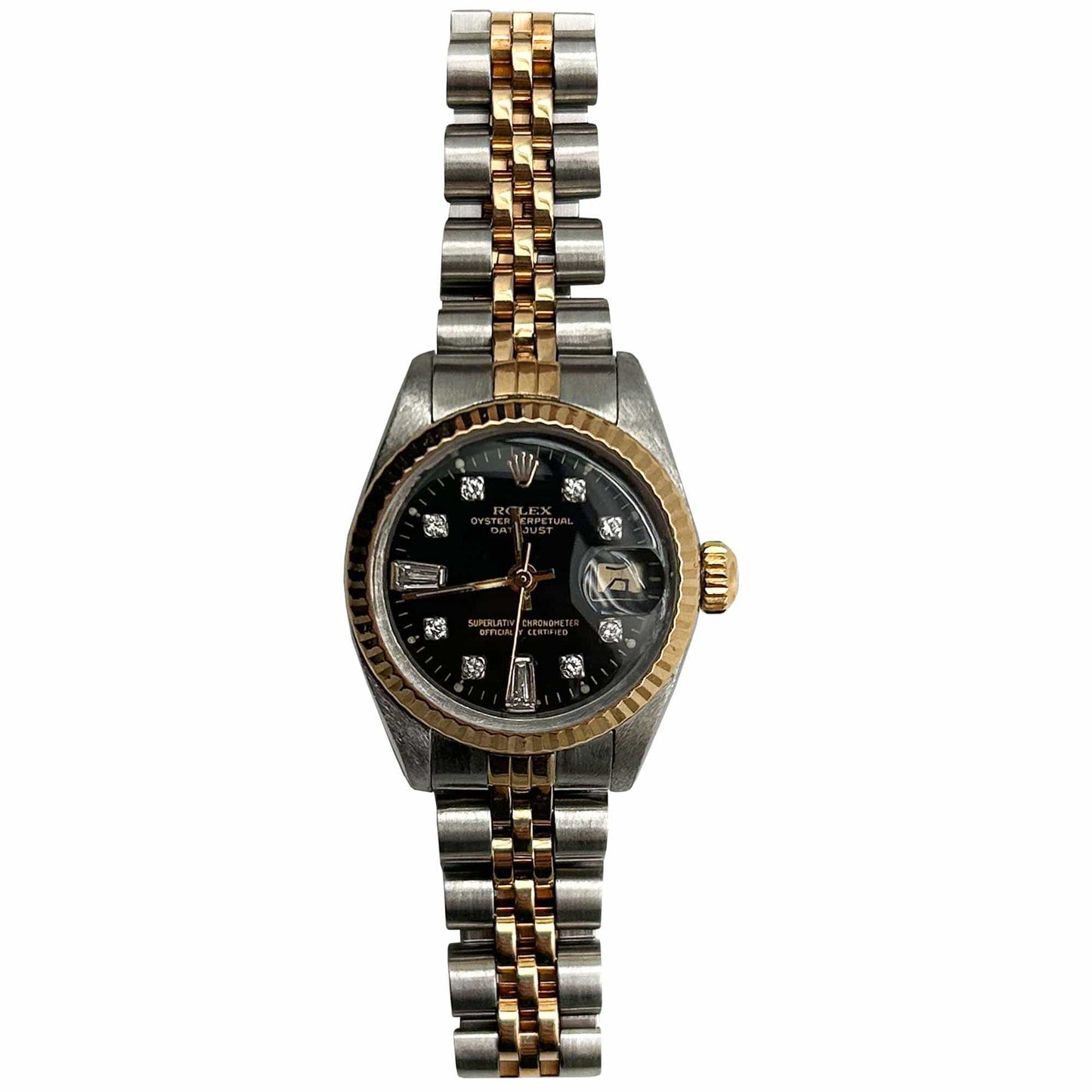 1984 Rolex Datejust Two Tone Black Dial Wristwatch