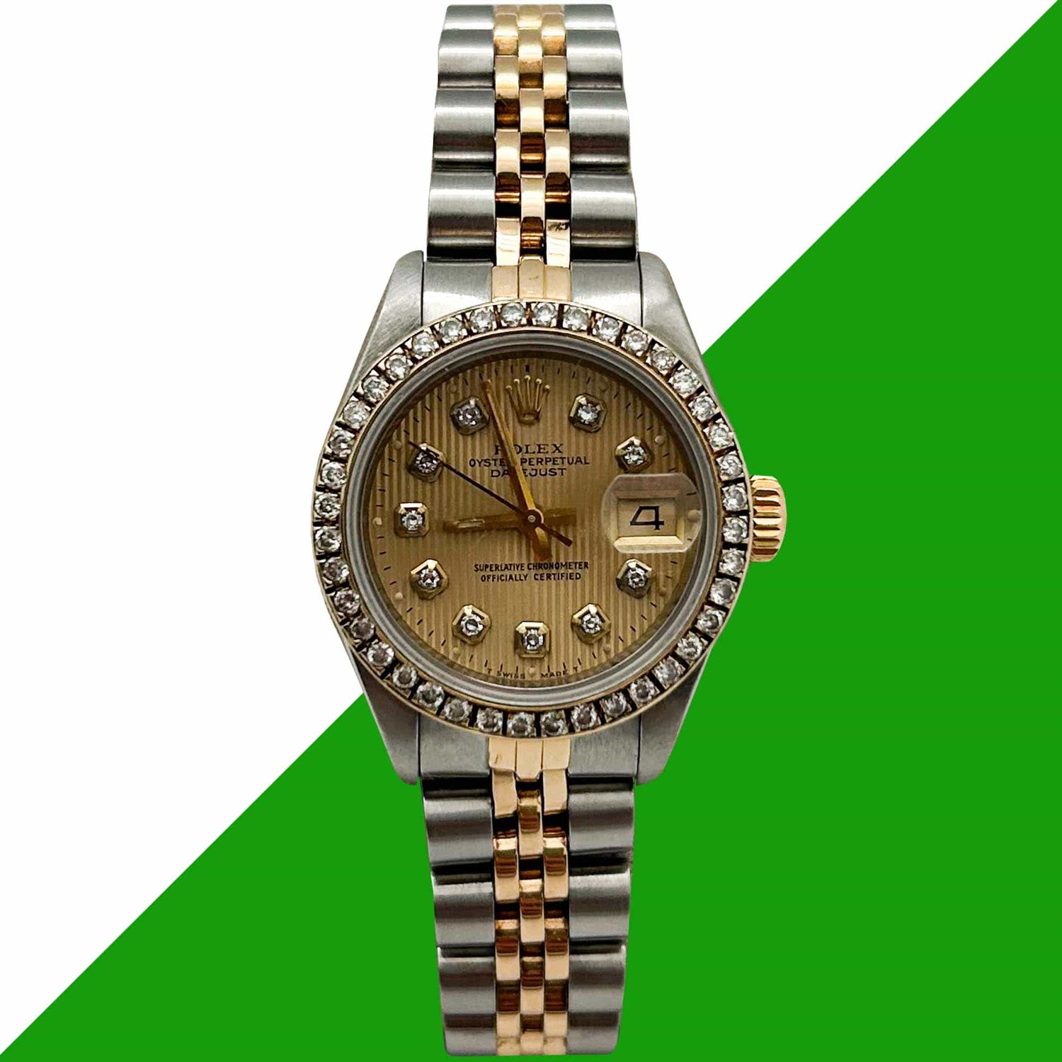 1987 Rolex Datejust Two Tone Diamond Bezel Wristwatch ZOOM