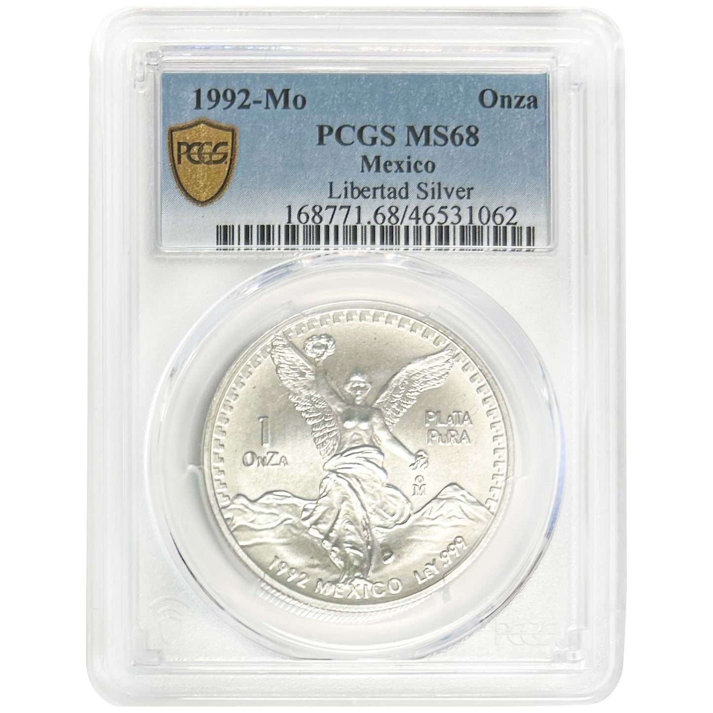 1992 Mexican Silver Libertad PCGS MS68