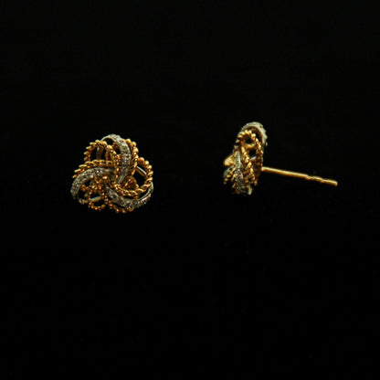 14KYG Twisted Knot Stud Earrings Display View