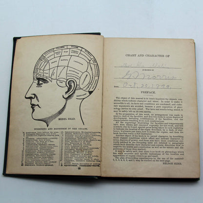 Fowlers Self-Instructor Phrenology Book & Head