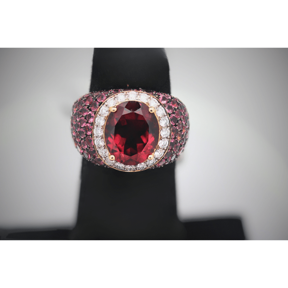 Pink Stone Diamond Ladies Ring Extra 