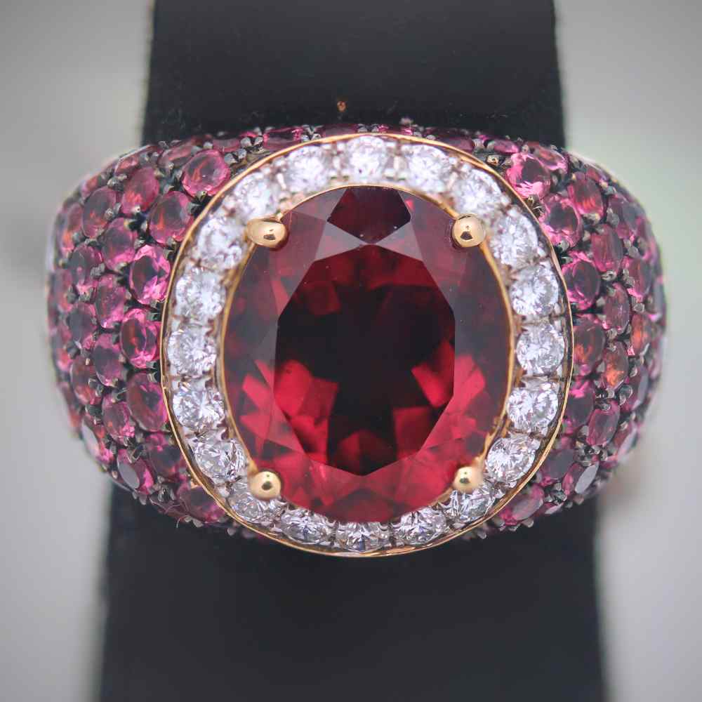 Pink Stone Diamond Ladies Ring Thumbnail