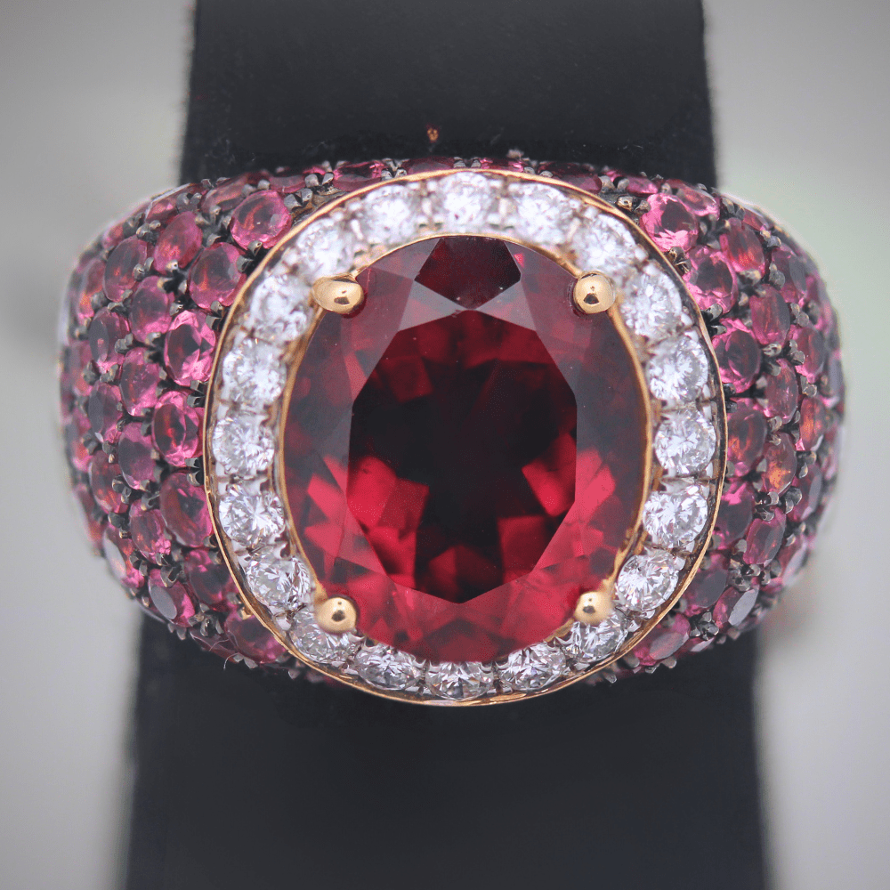 Pink Stone Diamond Ladies Ring Zoom In