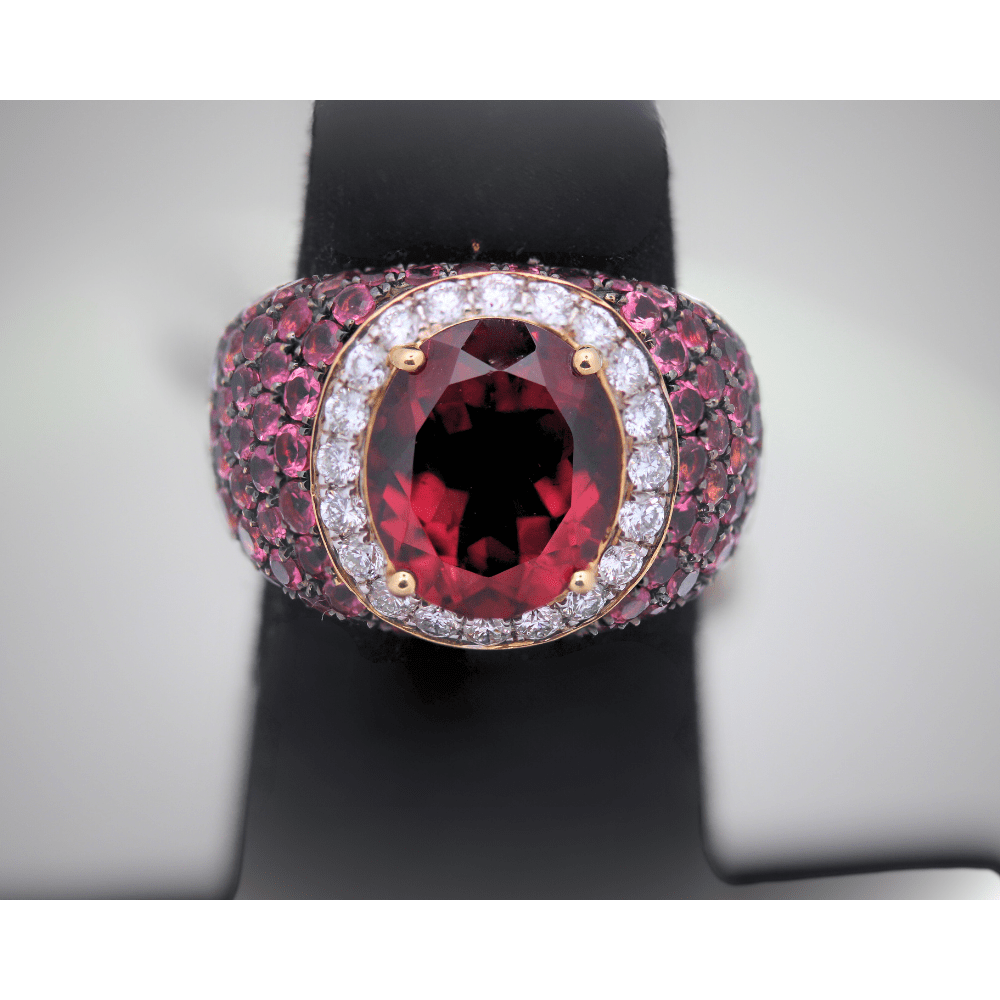 Pink Stone Diamond Ladies Ring Zoom Out
