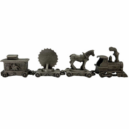 Pewter Budweiser Train Set of 4 Back