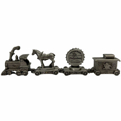 Pewter Budweiser Train Set of 4 ZOOM