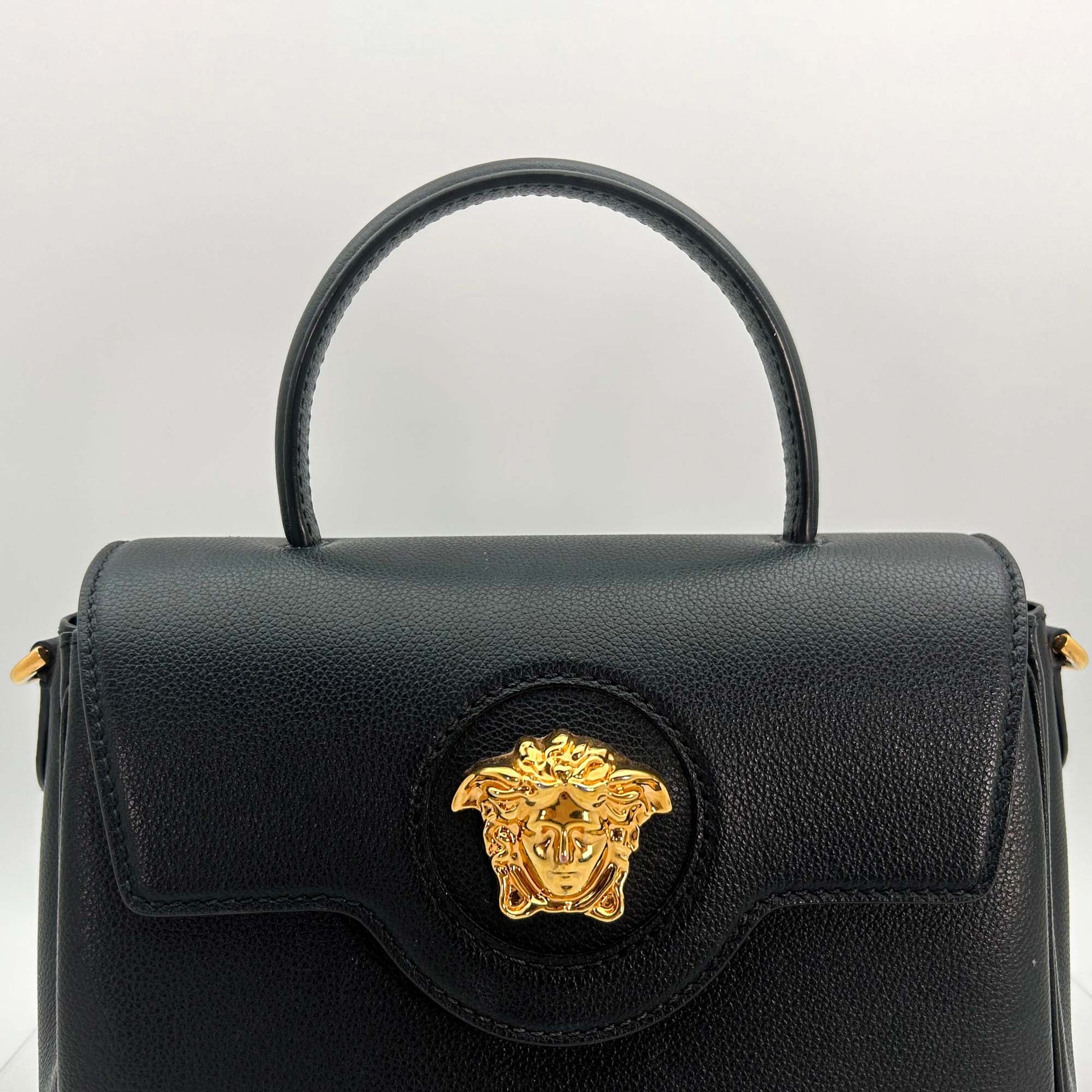 Versace Black Medusa Handbag Details