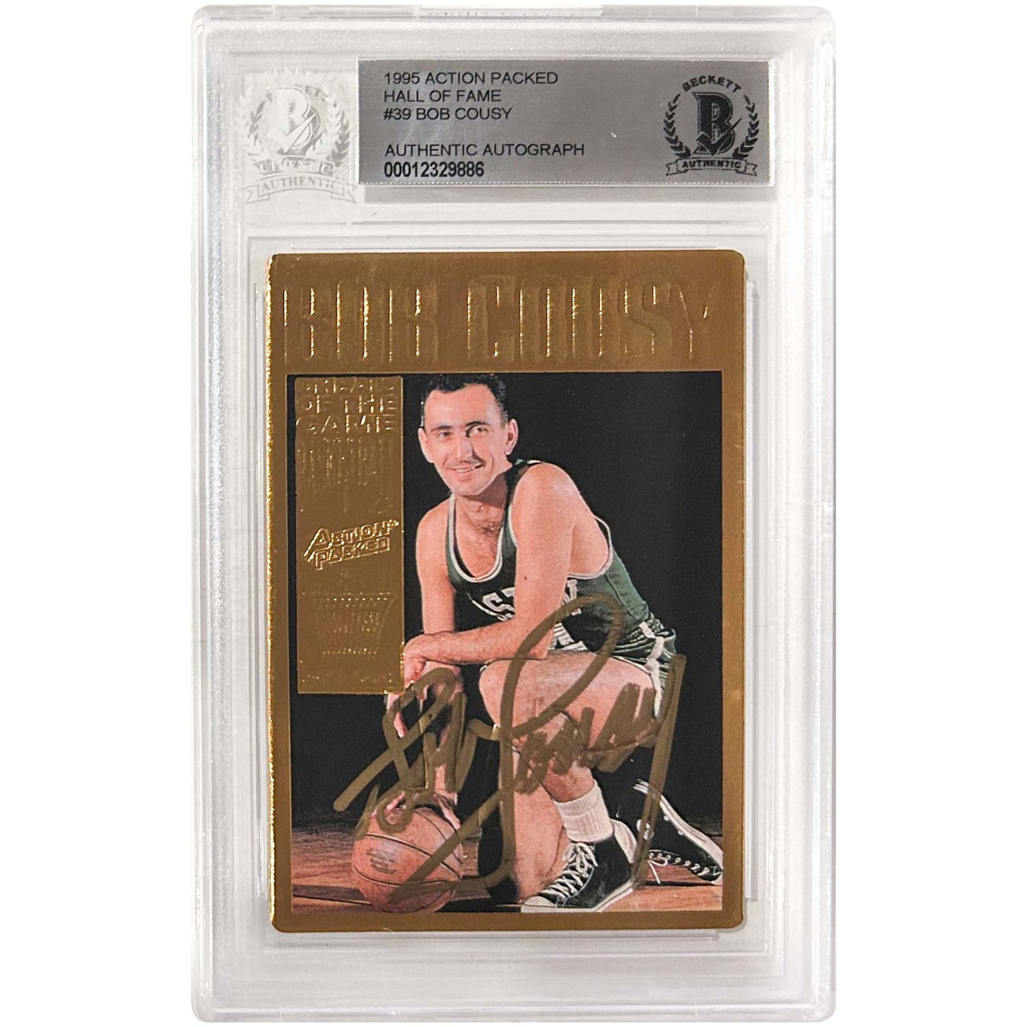Beckett Authentic - #39 Bob Cousy Action Packed Hall of Fame Card Zoomed View