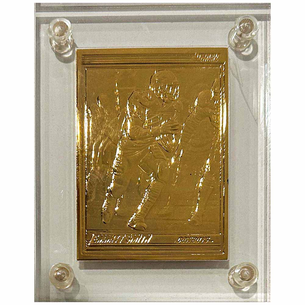 Emmitt Smith Gold Plated 4.25 oz Silver Mint-Card