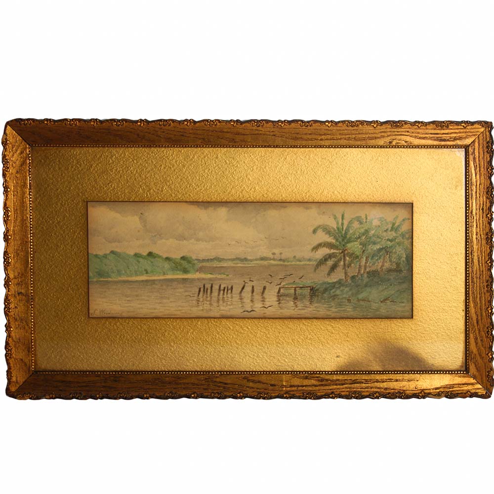 Laura Woodward, Original Florida Landscape – Gold & Silver Pawn Shop