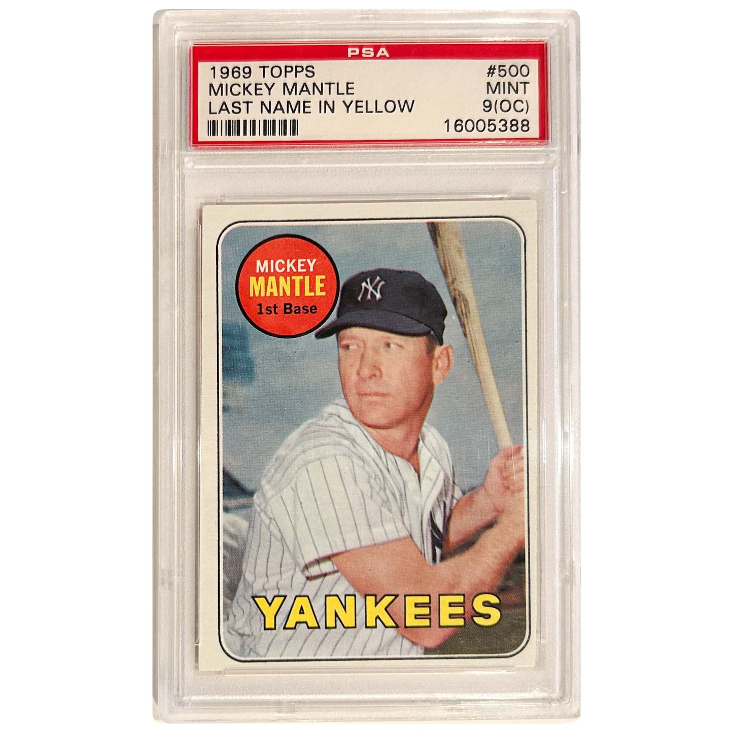 1969 Topps Mickey Mantle Card Graded PSA Front