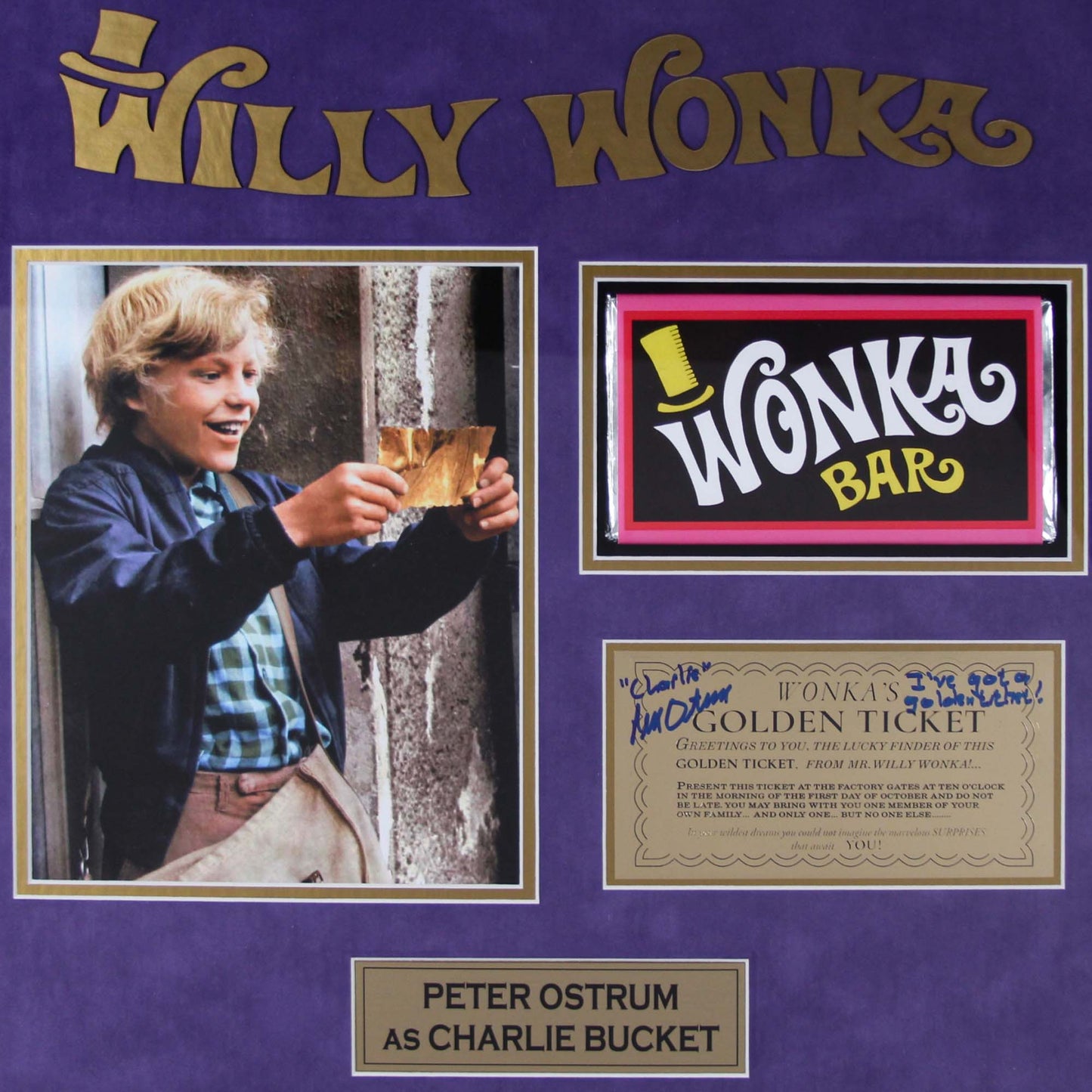 Willy Wonka Charlie Signed Memorabilia Front