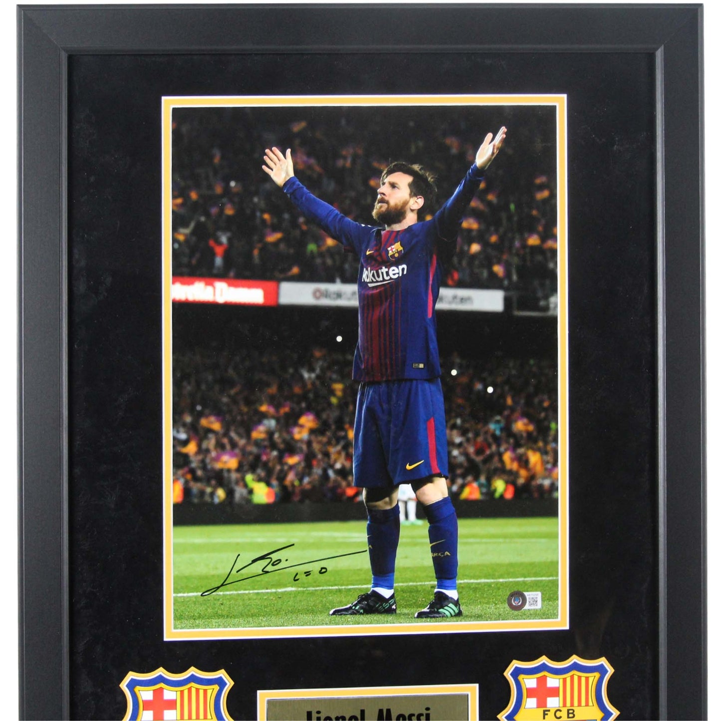 Lionel Messi Signed FCB Memorabilia Graded Beckett ZOOM