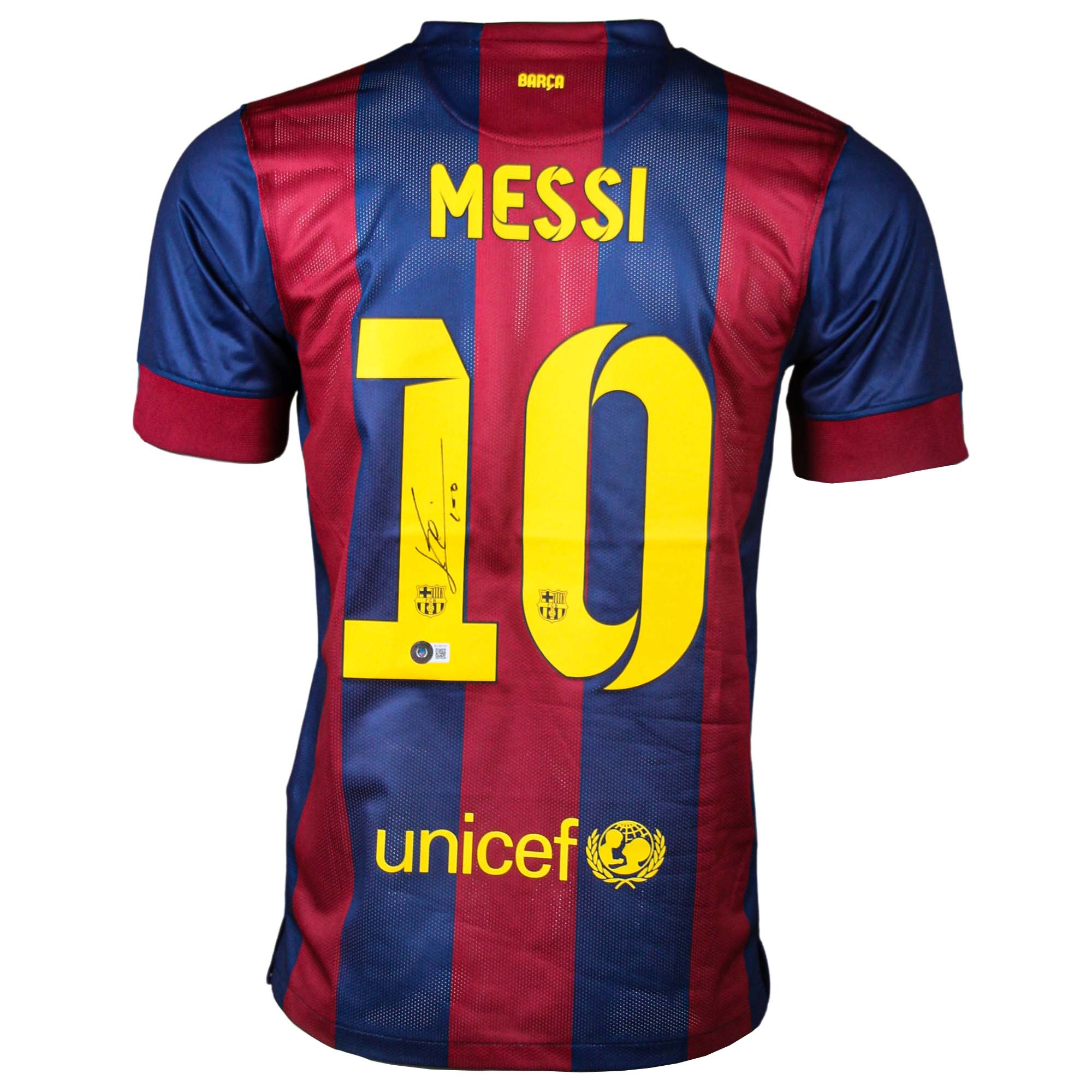 Lionel Messi Signed Barcelona Jersey Graded Beckett Gold Silver Pawn Shop