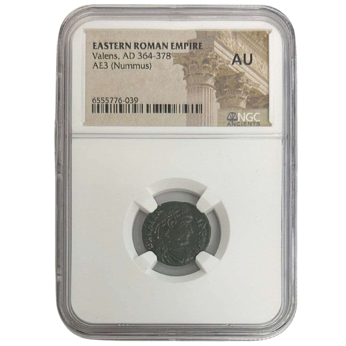 Eastern Roman Empire Valens, AD 364-378 AE3 (Nummus) AU Graded NGC Front