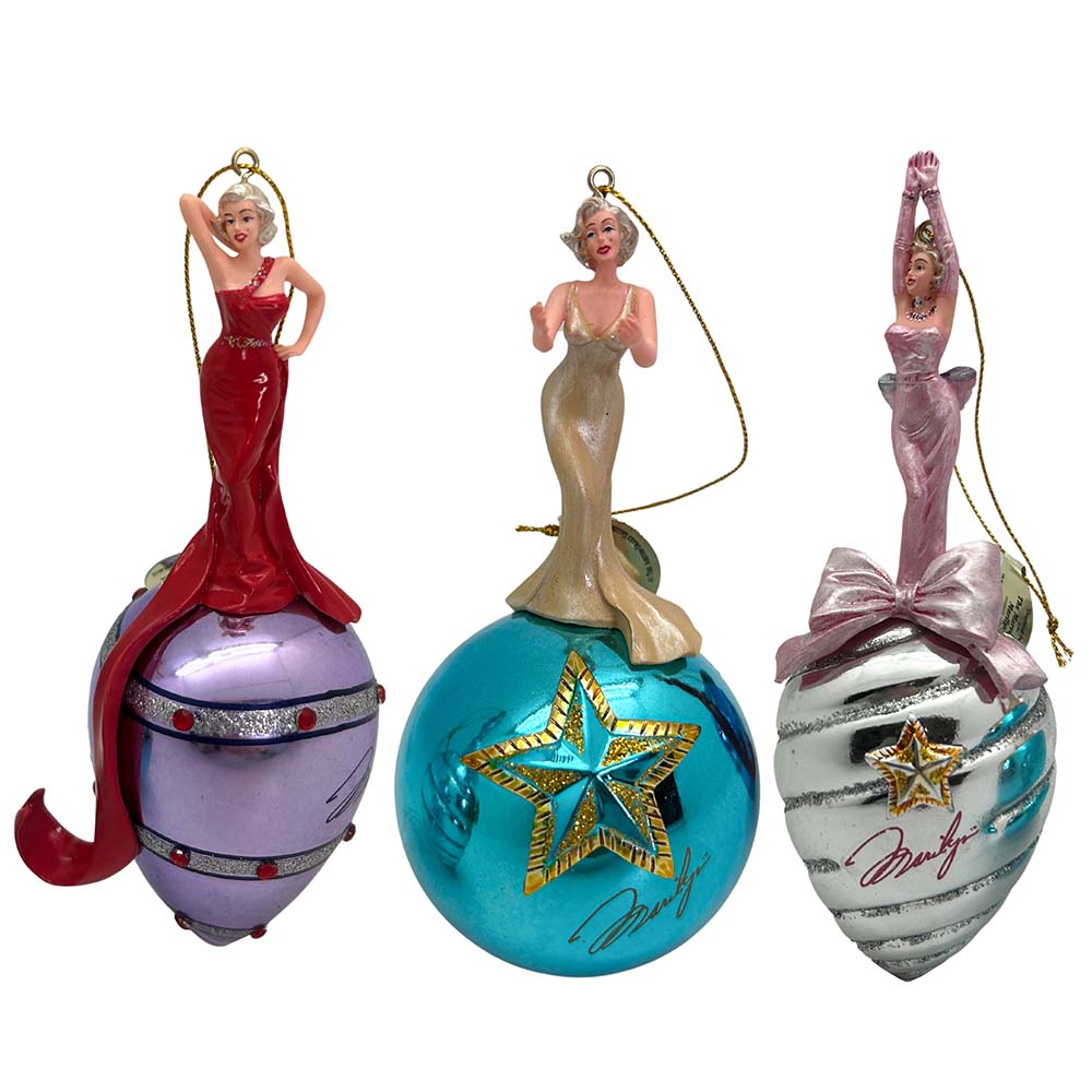 Vintage Marilyn Monroe Christmas Ornaments Set of online 3