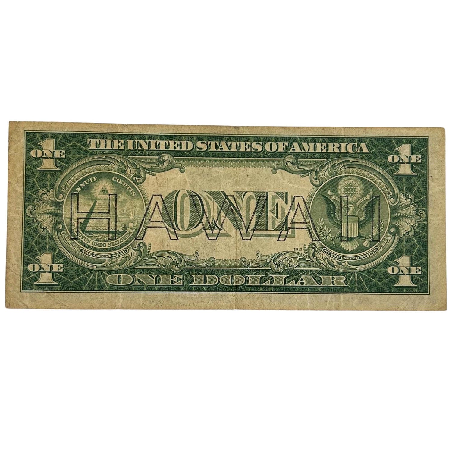 1935 US $1 Hawaii Emergency Note Back