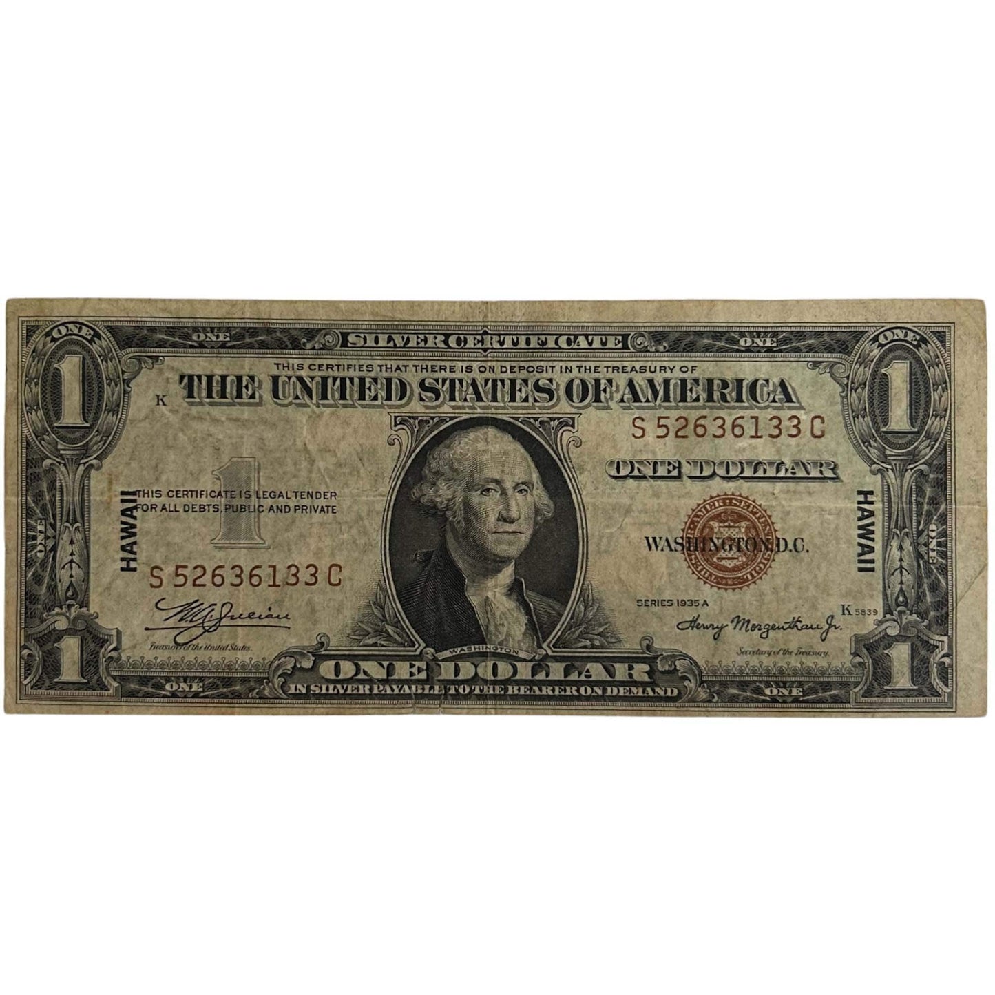 1935A US $1 Hawaii Emergency Note