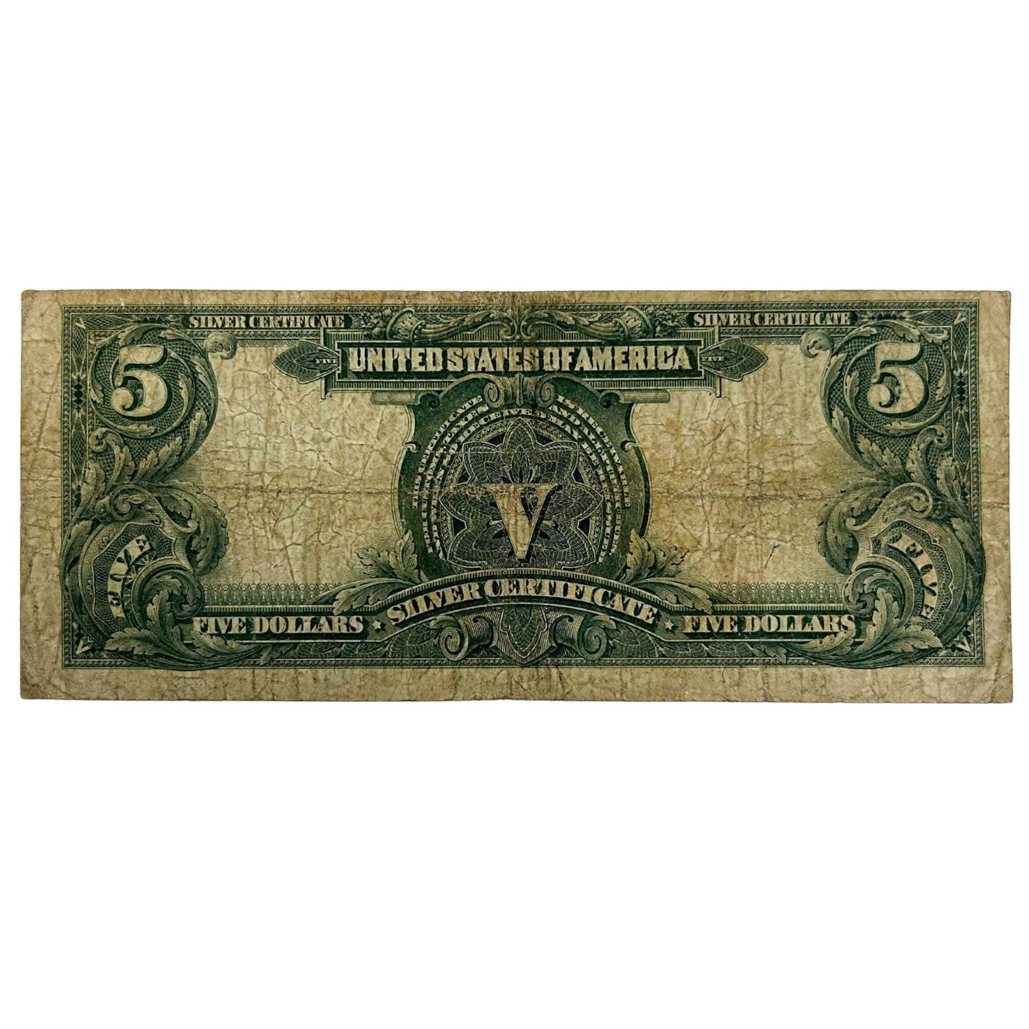 1899 $5 Indian Chief Silver Certificate Note Back