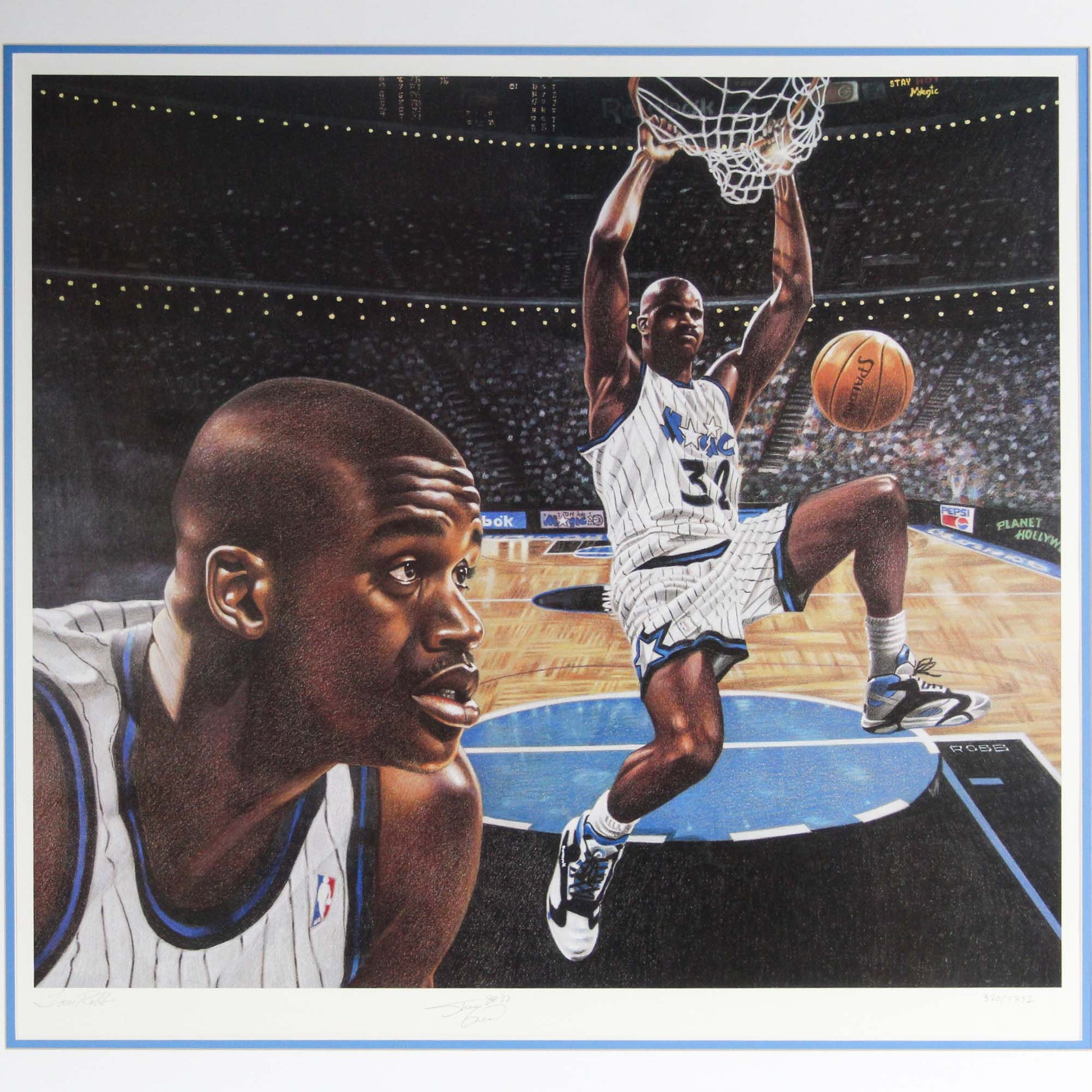 Tom Robb; Shaquille O'Neil Signed Print Close View