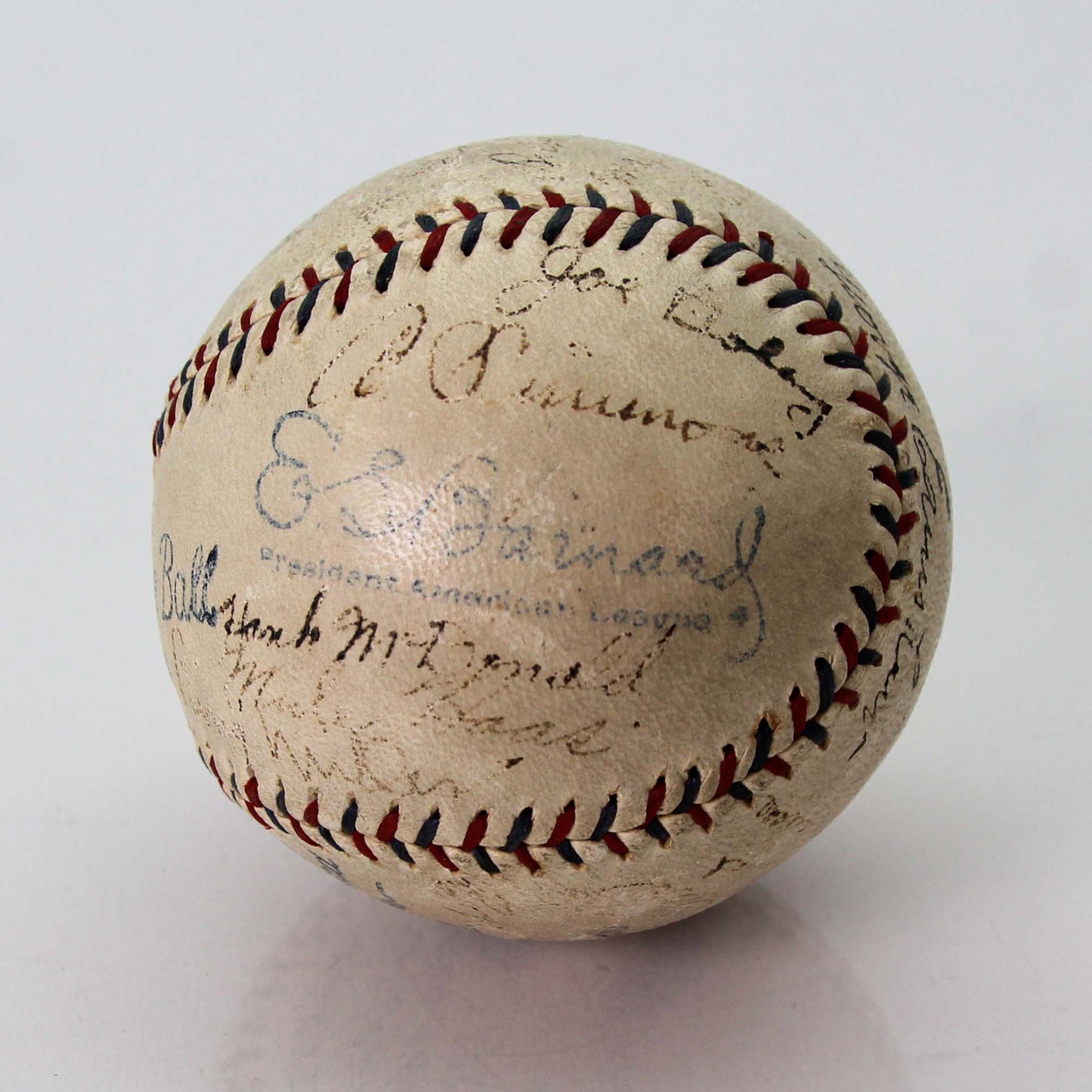 1931 Philadelphia Athletics Sport Signed Baseball JSA Side View
