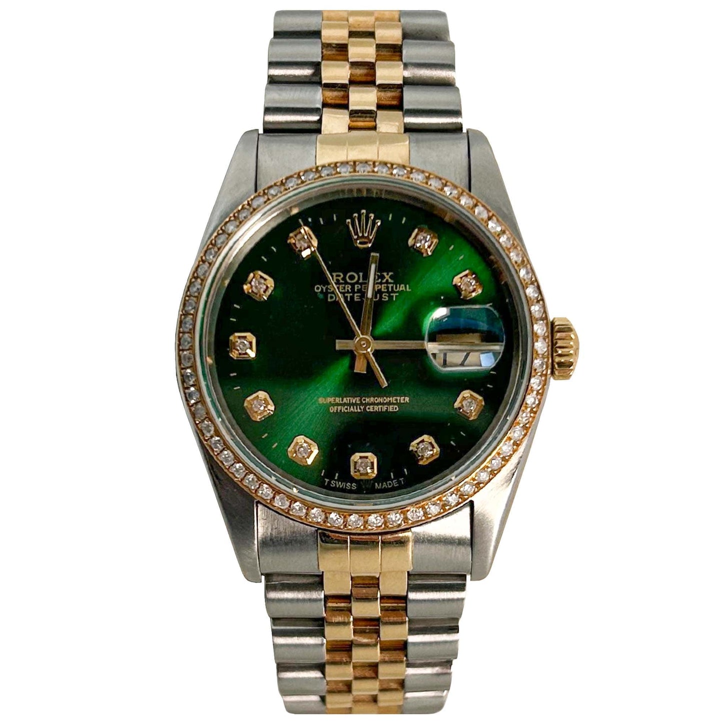 Rolex Datejust Diamond Dial 2-Tone Wristwatch