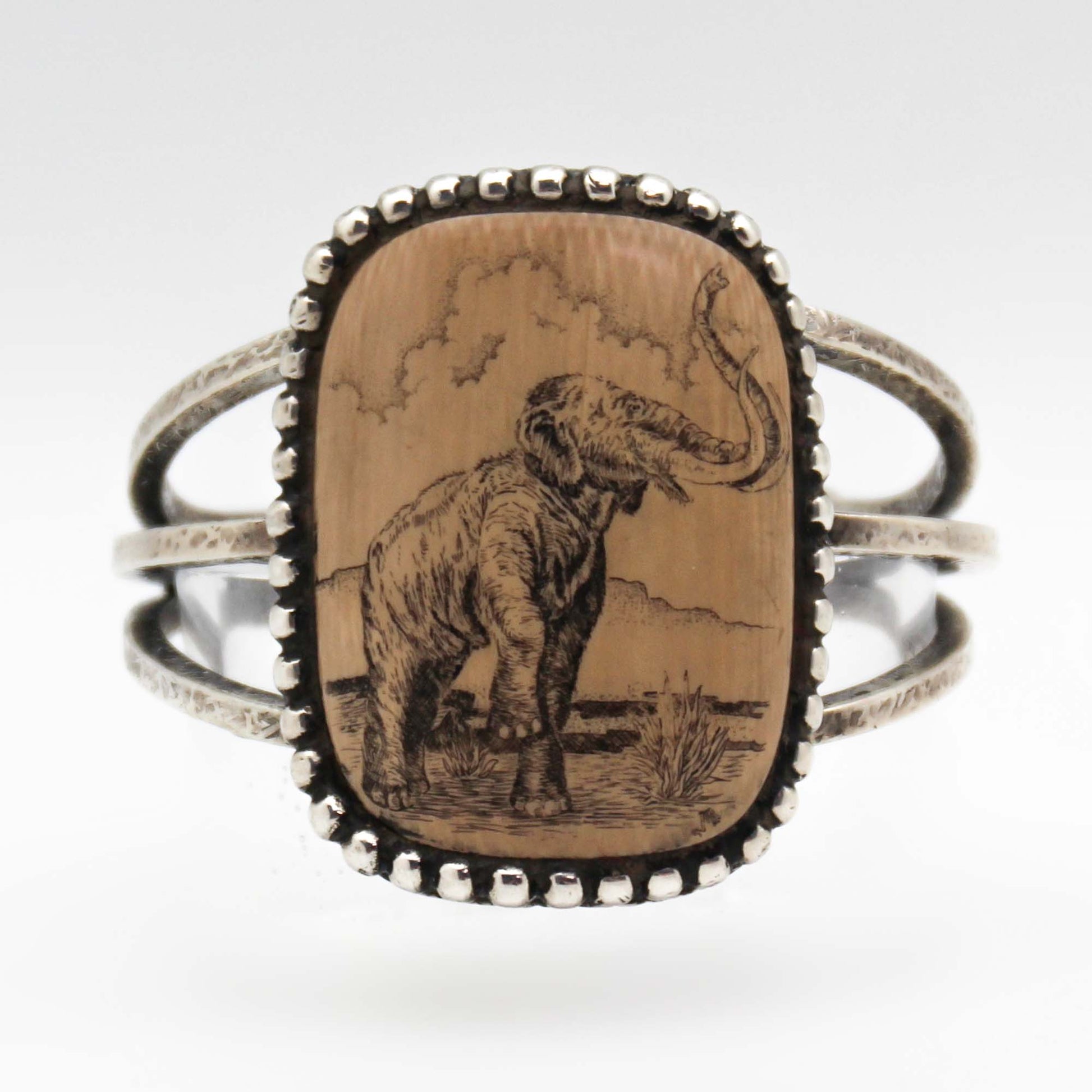 Vintage Elephant Cuff Bracelet Front