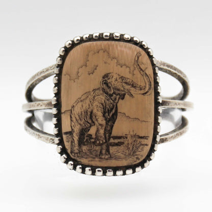 Vintage Elephant Cuff Bracelet Front