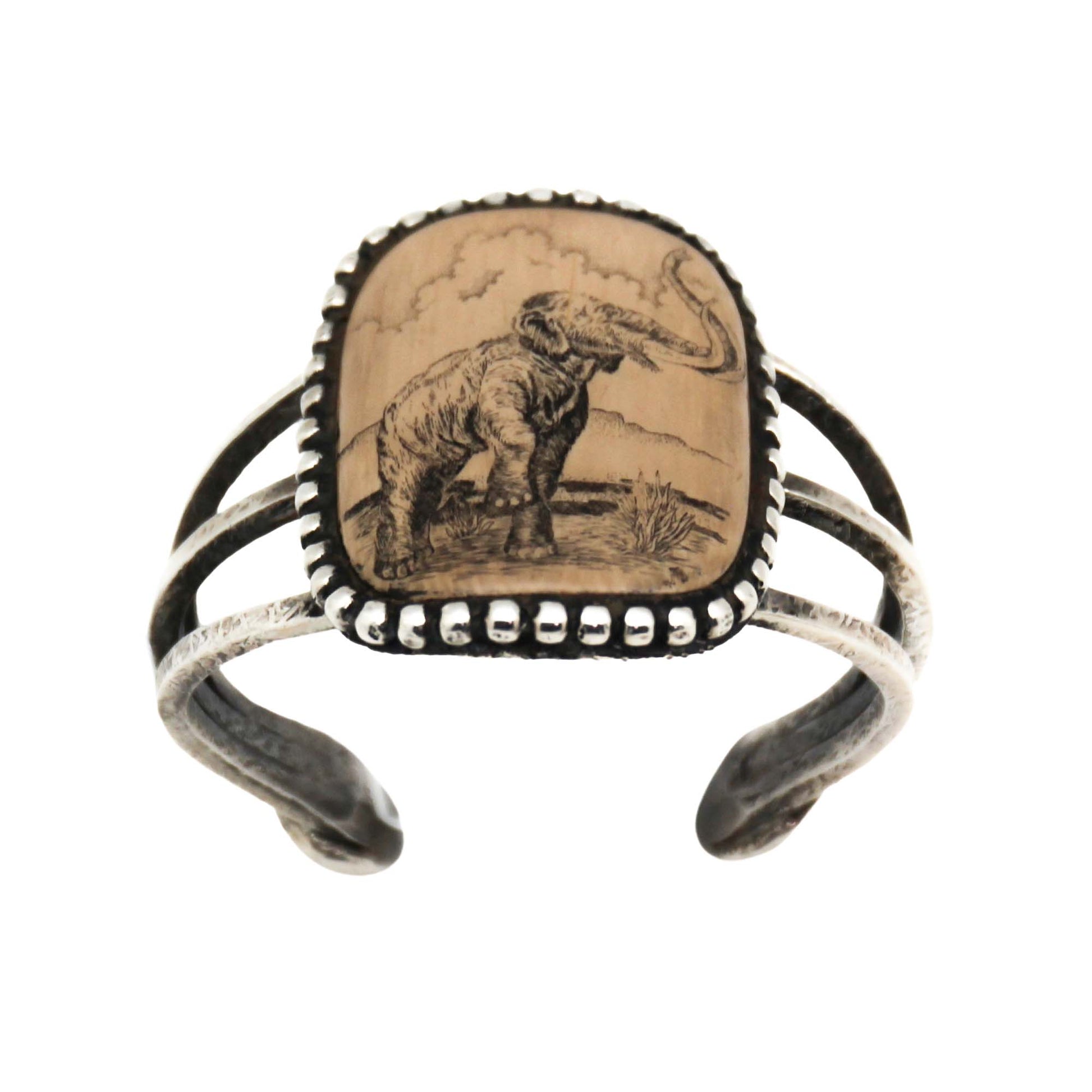 Vintage Elephant Cuff Bracelet Upward