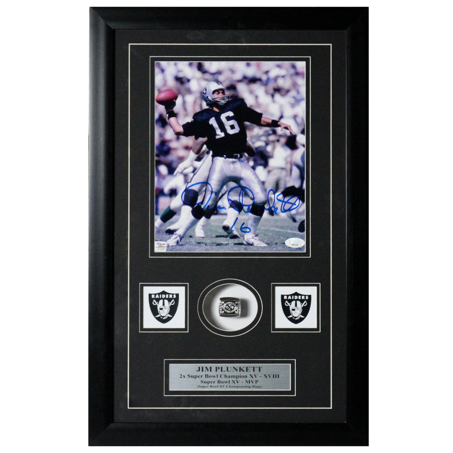 Jim Plunkett Signed Memorabilia  Frame