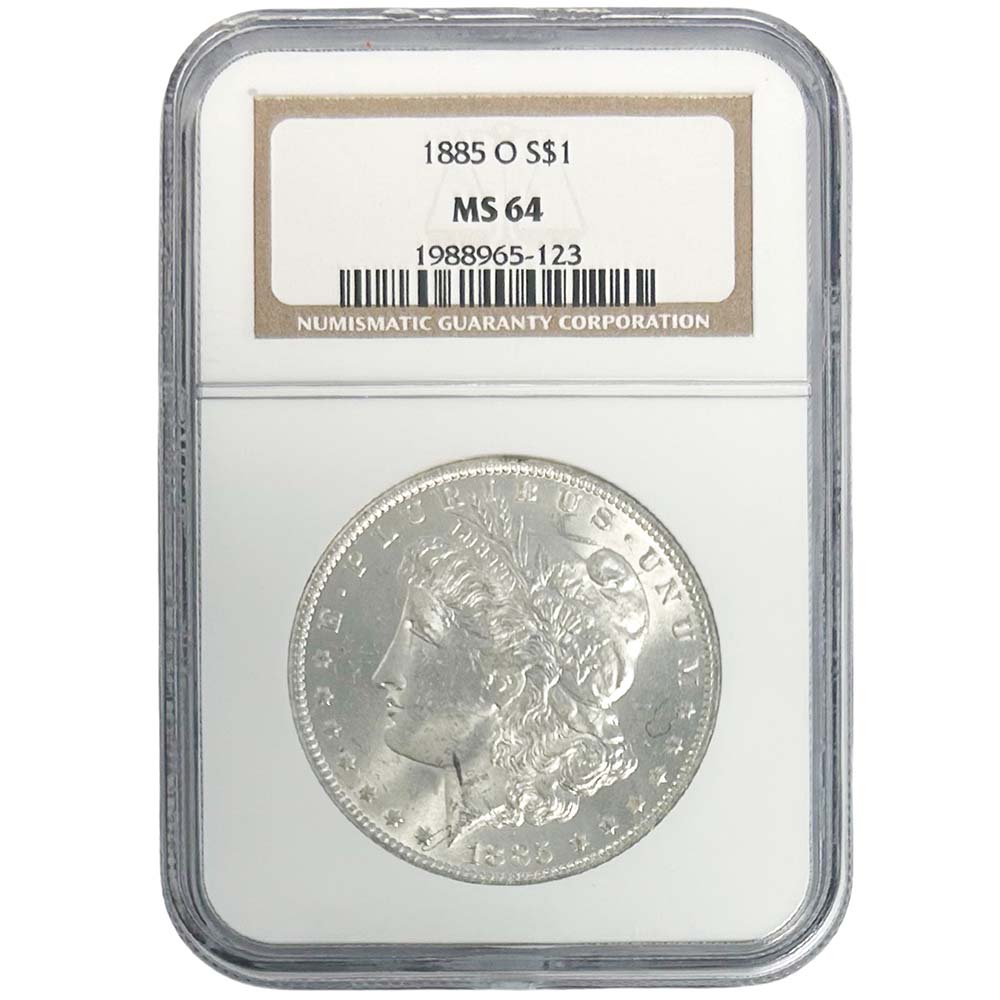 1885 O Morgan Silver Dollar Graded NCGS  Angle