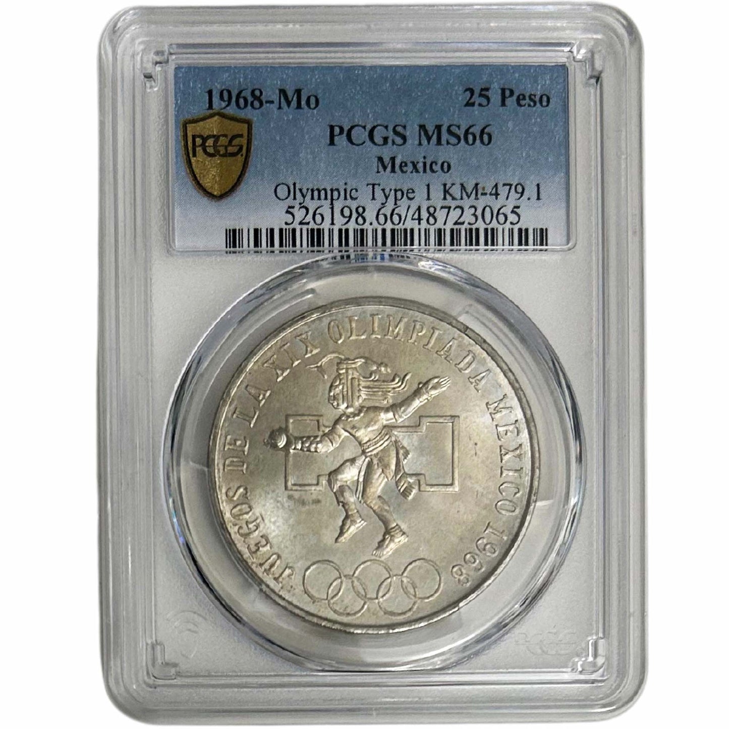 1968-Mo 25 Peso PCGS MS66 Olympic Type 1 KM-479 Front