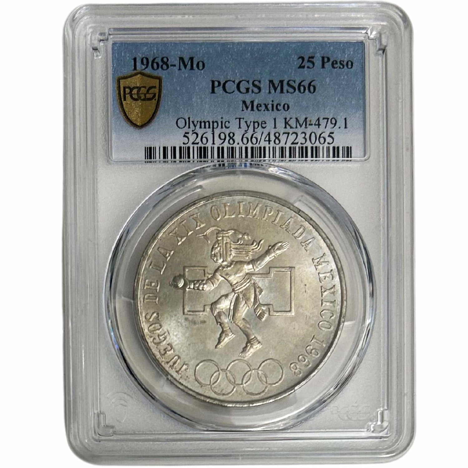 1968-Mo 25 Peso PCGS MS66 Olympic Type 1 KM-479 Front