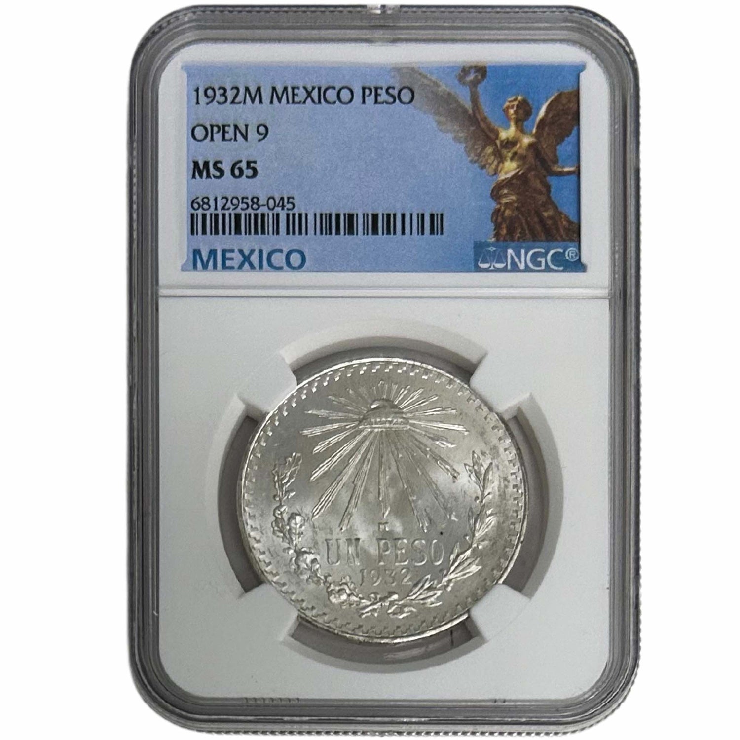1932M Mexico Peso MS 65 Graded NGC Front
