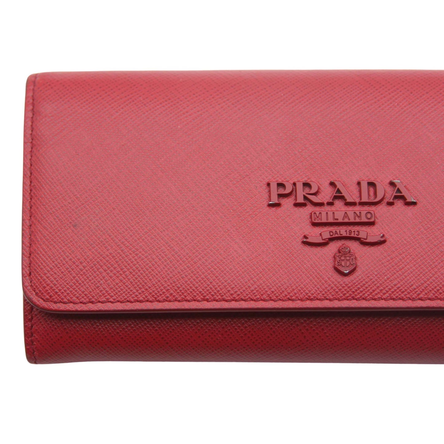 Prada Milano Red Wallet Details