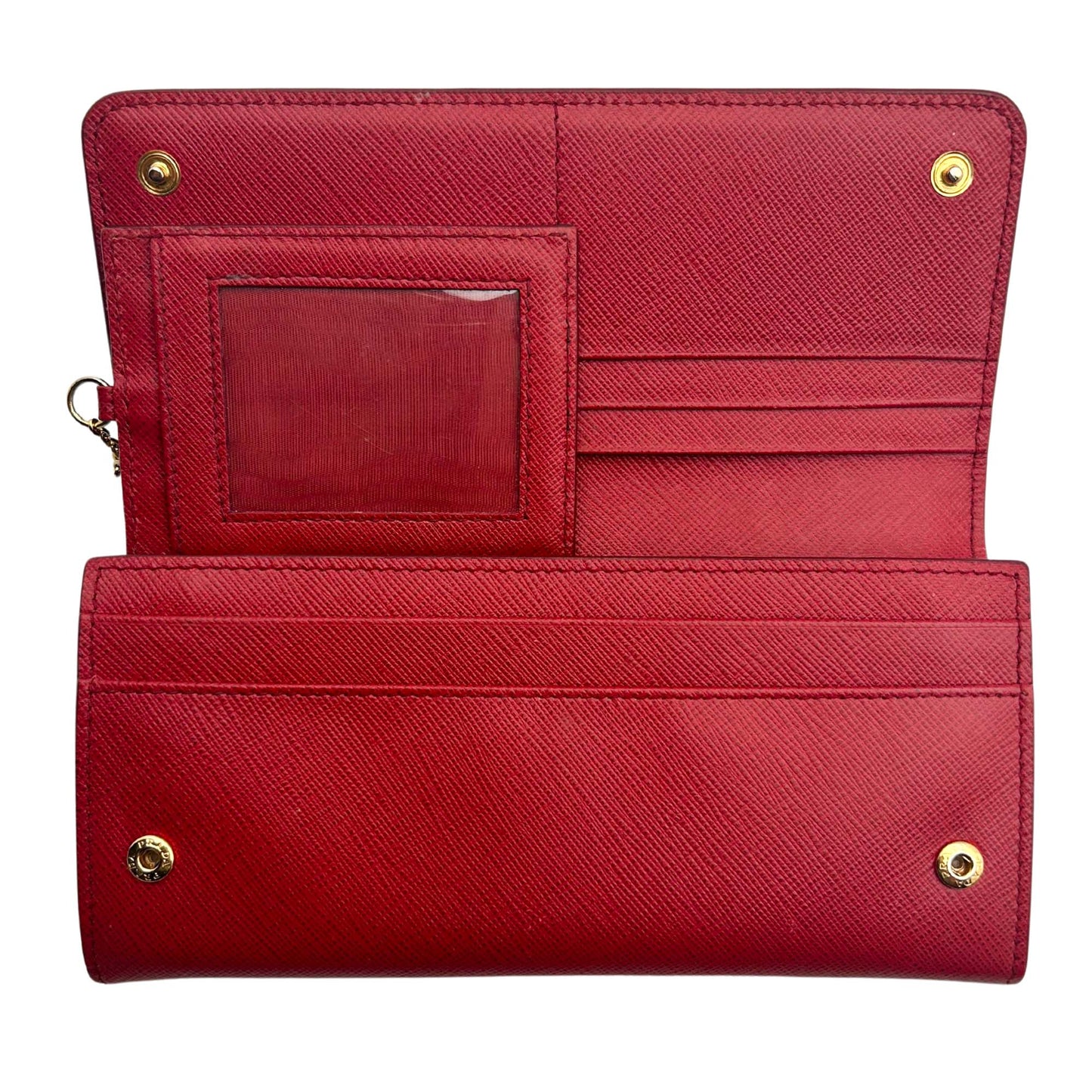 Prada Milano Red Wallet Interior