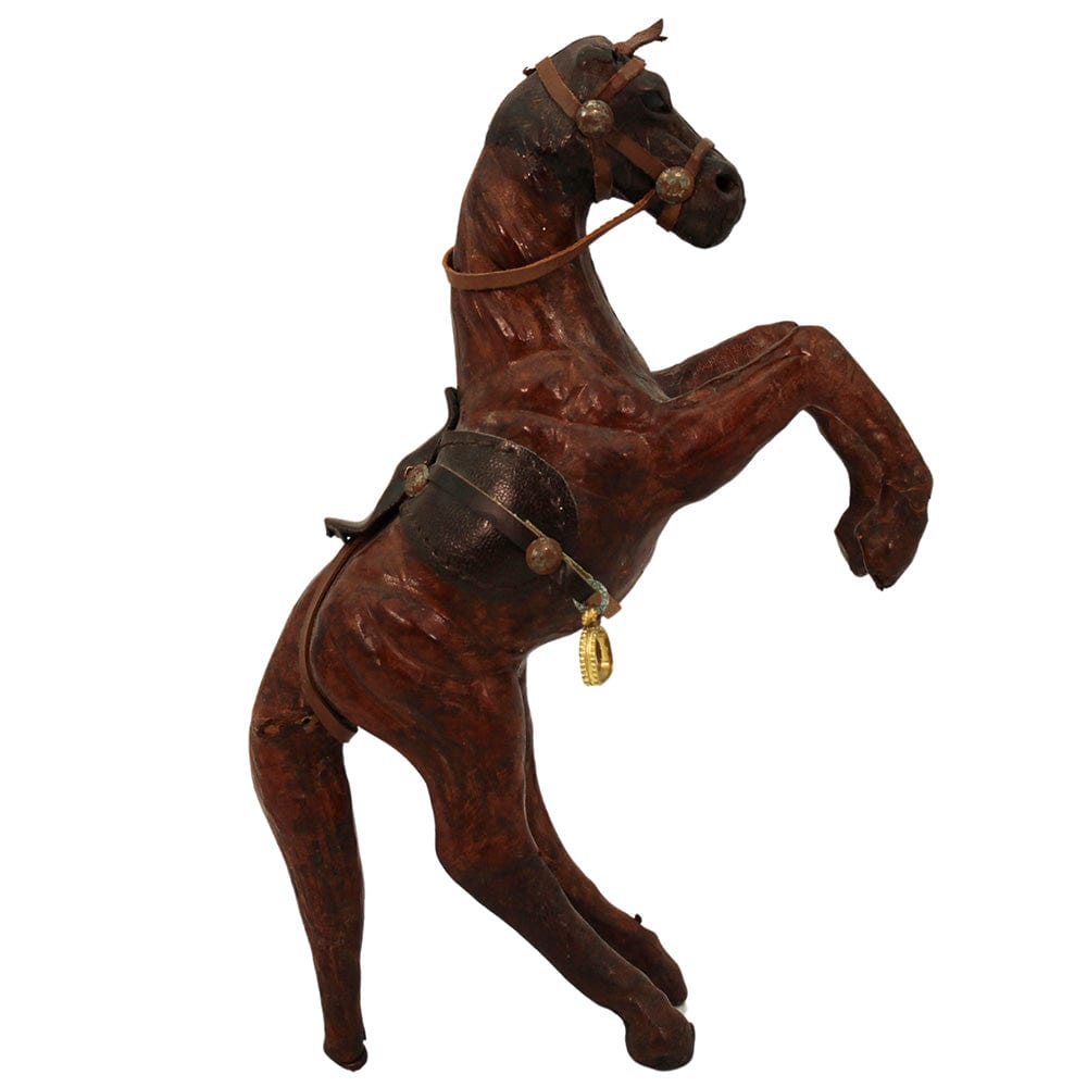 Folk Art Sculpture Leather Horse