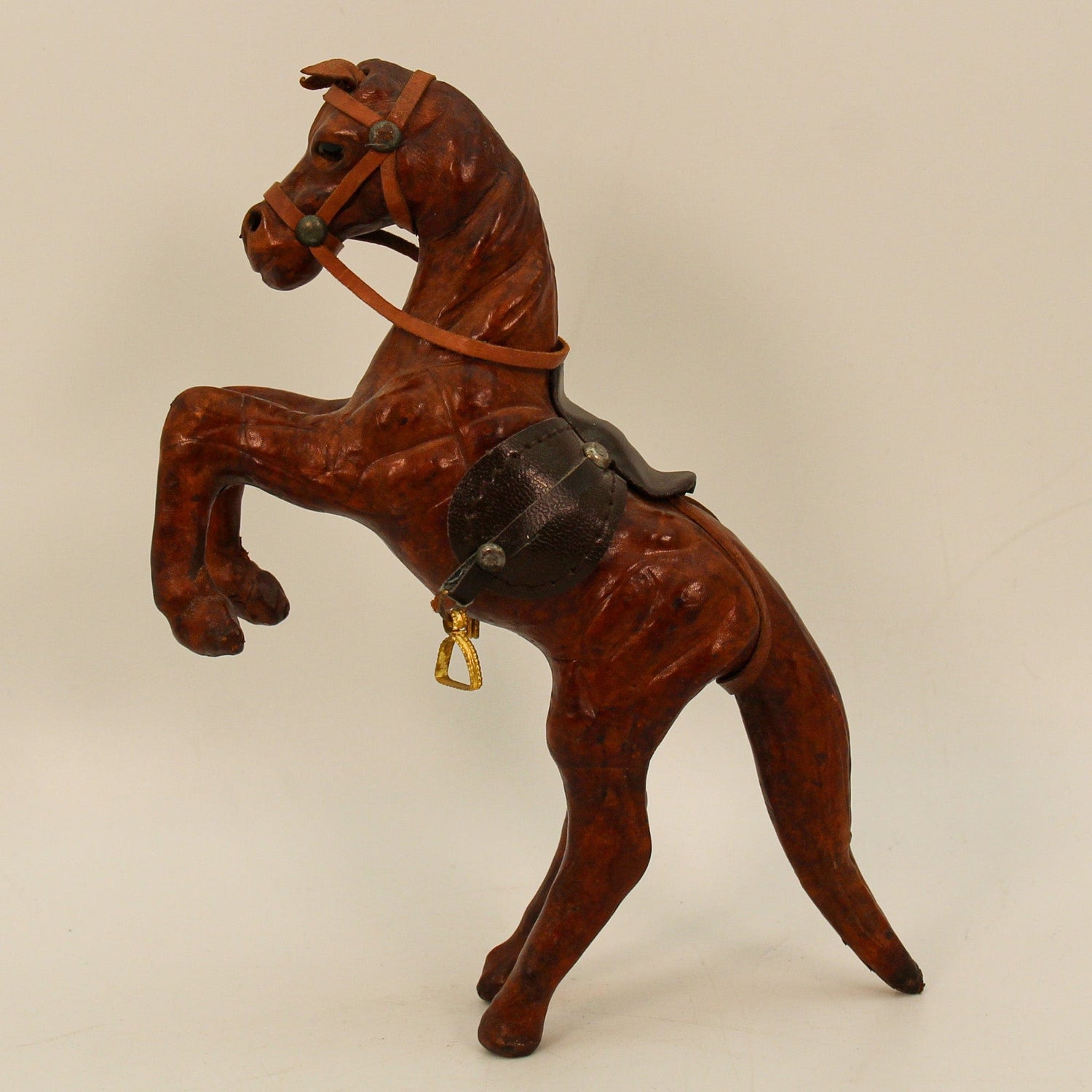 Folk Art Sculpture Leather Horse Left