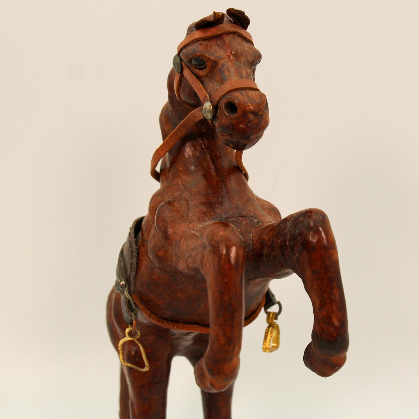 Folk Art Sculpture Leather Horse Front