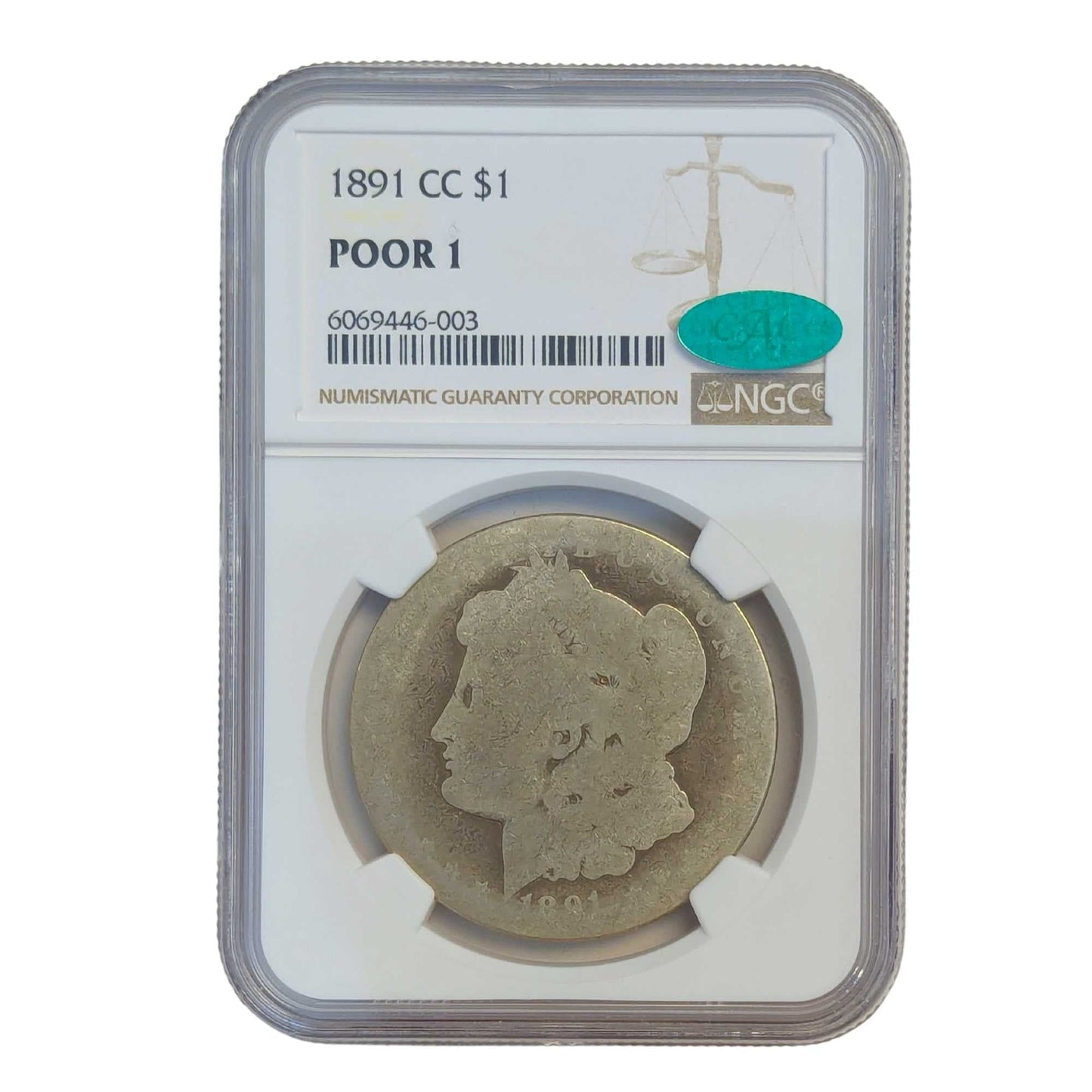 1891 CC $1 Poor 1 NGC