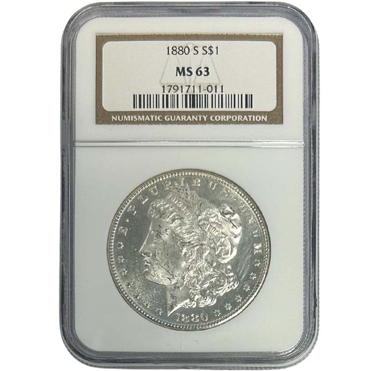 1880 S Morgan Silver Dollar NGCS MS63 ZOOM