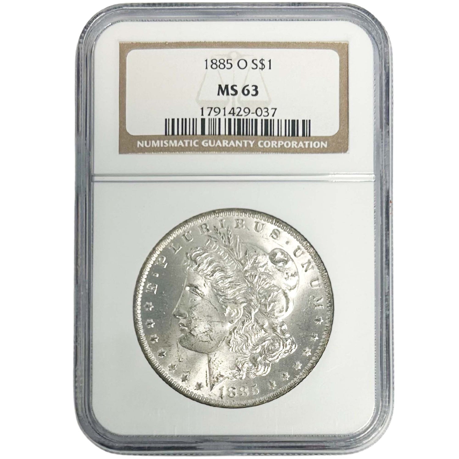 1885 O Morgan Silver Dollar Graded NCGS ZOOM