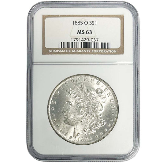 1885 O Morgan Silver Dollar Graded NCGS  Front