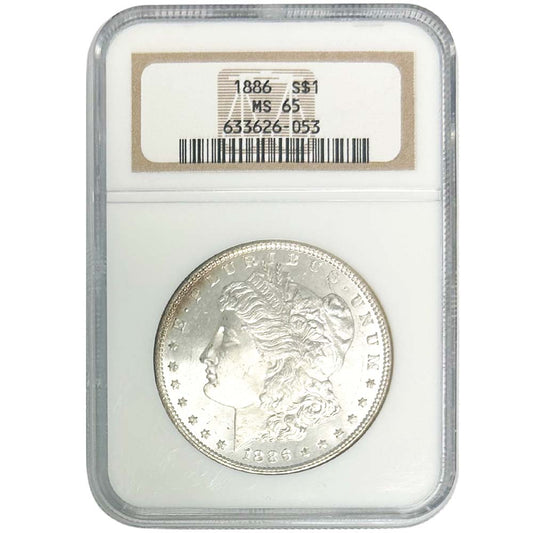 1886 Morgan Silver Dollar NCGS MS65 Front